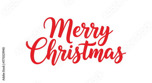 Merry Christmas handwritten text in red script, celebrating festive holiday greetings with elegant typography, perfect for seasonal designs and joyful occasions