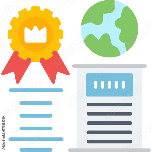 Certificate Icon Vector Element