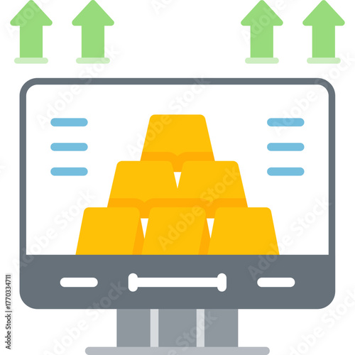 Gold Ingot Icon Vector Element