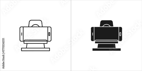 Smartphone mounted on a rotating stand for video recording or photography