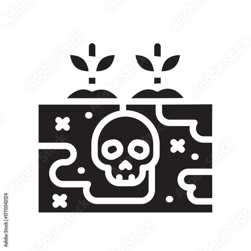 pesticide contamination color flat icon for digital and print projects.