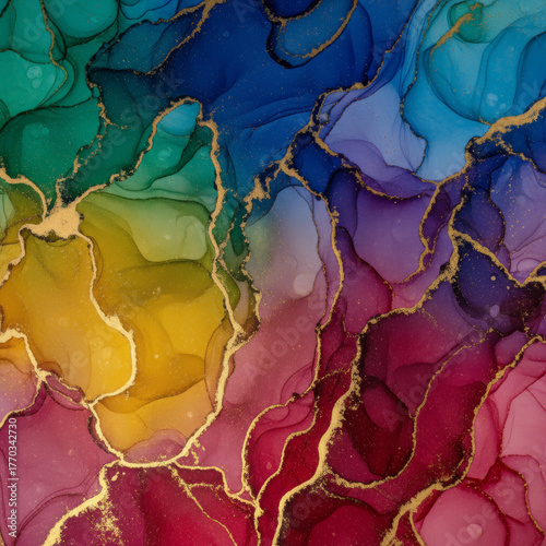 Alcohol ink gold texture vibrant abstract artistic luxury background