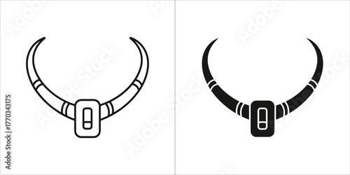 Outline and silhouette of a tribal necklace