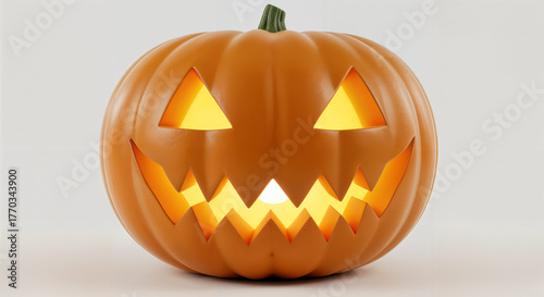 halloween jack o lantern isolated on white background, generative ai