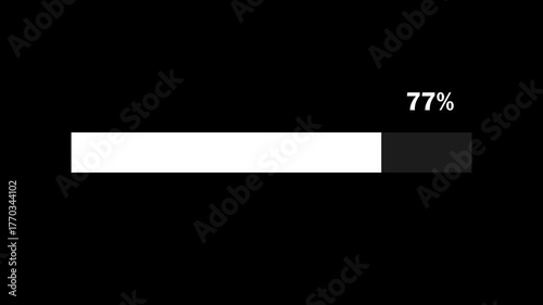 Load. Transfer animation download bar 0-100% on a black background.	
