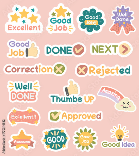 Cute motivational stickers with positive words encouragement affirmation for daily planner stickers