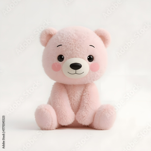 Pink Plush Teddy Bear with Soft Texture