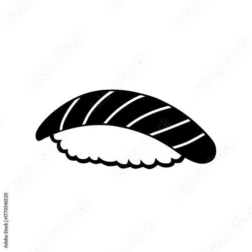 Sushi nigiri icon vector illustration japanese cuisine silhouette