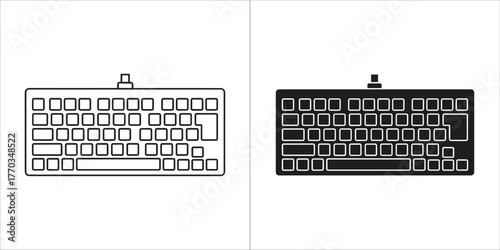 Keyboard icon, outline and filled version