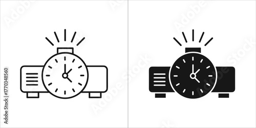 Alarm clock icon with projector
