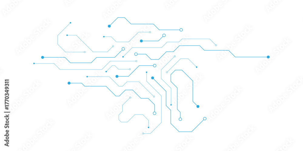 Fototapeta premium circuit board electronics digital technology banner blue