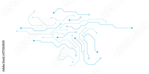 circuit board electronics digital technology banner blue