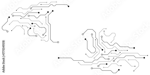 Abstract digital background with technology circuit board texture. Electronic motherboard illustration. Communication and engineering concept.
