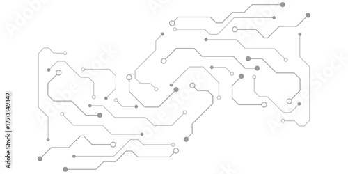 Circuit board digital abstract background. Motherboard technology texture design. AI semiconductor and computer processor on tech bg. Vector illustration