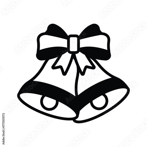 Grab this amazing glyph icon of christmas bell, ready to use vector