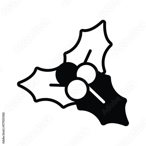 Creatively designed amazing icon of mistletoe in glyph style