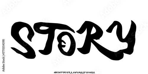 Elegant Font. Groovy Font. Graffiti Font. Creative Hand Drawn Uppercase. Street Art Classic Lettering Fashion Designs Typography modern serif decorative vintage concept vector illustration