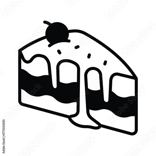 Take a look at this amazing cake slice doodle icon