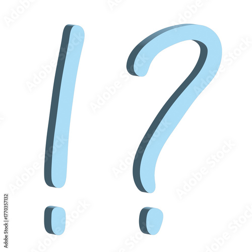 3d exclamation mark and question mark clipart Single element for design