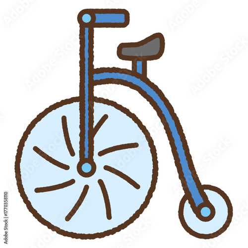 手書き風のシンプルアイコンイラスト　サーカス自転車