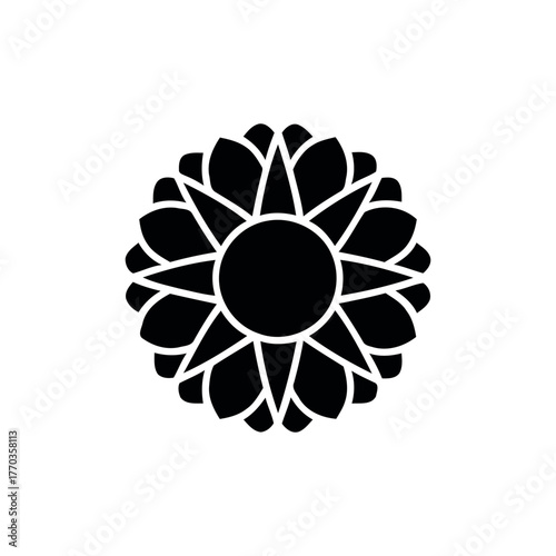 Sunflower Icon – Nature Botanical Floral Symbol