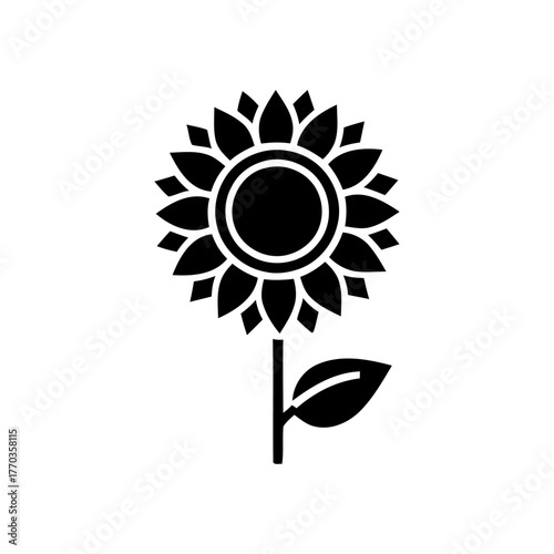 Sunflower Icon – Nature Botanical Floral Symbol