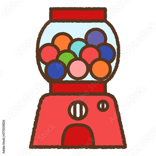 手書き風のシンプルアイコンイラスト　ガチャガチャ