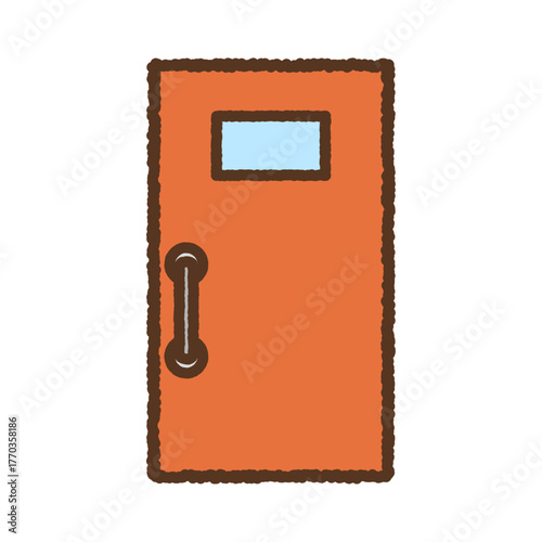 手書き風のシンプルアイコンイラスト　ドア