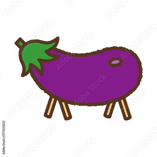 手書き風のシンプルアイコンイラスト　精霊馬