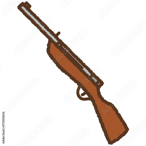 手書き風のシンプルアイコンイラスト　コルク銃