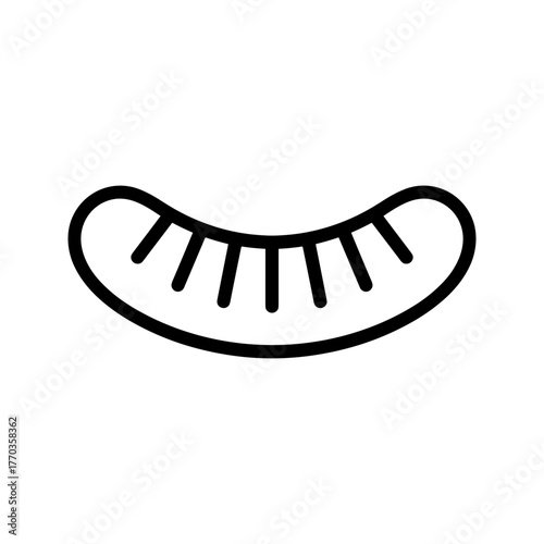 Sausage line icon vector symbol of grilled bratwurst meat food Vector Illustration