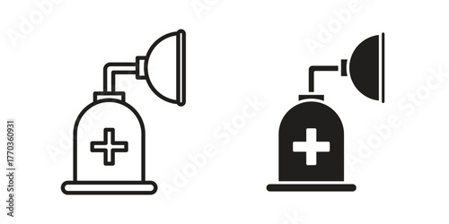 Anesthesia icon illustrations collection. editable stroke outline and flat style