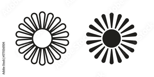 Aster icon illustrations collection. editable stroke outline and flat style
