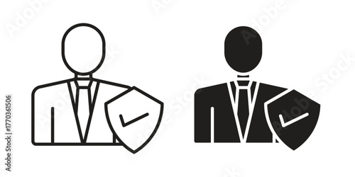 Beneficiary icon illustrations collection. editable stroke outline and flat style