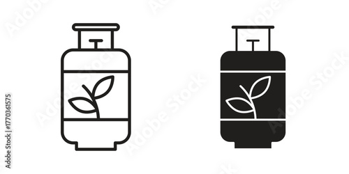 Biogas icon illustrations collection. editable stroke outline and flat style