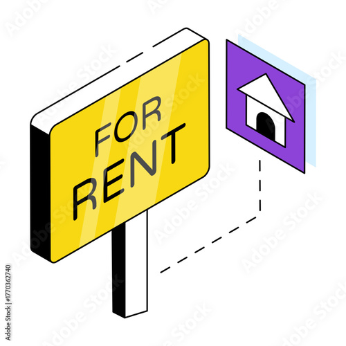 Premium download icon of rent board