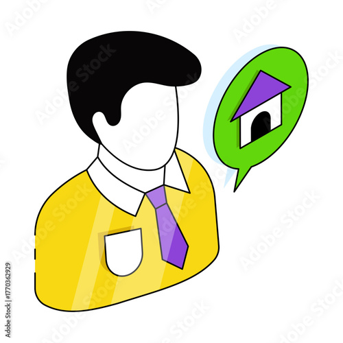 A isometric design icon property dealer 