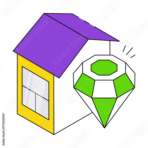 Editable design icon of precious home 