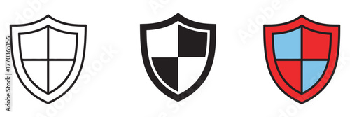 Set of Shield Icons for Security and Protection Design Elements