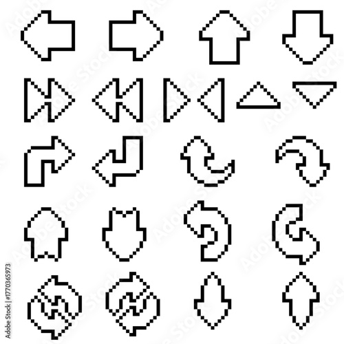 Illustration pixel art play arrow