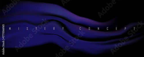 Premium neon light dark background with sophisticated colored fabric and flowing graphic elements. Mystic shadow wallpaper for poster, banner, website, flyer, presentation. Vector illustrations