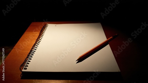 Spiral Notebook and Pencil