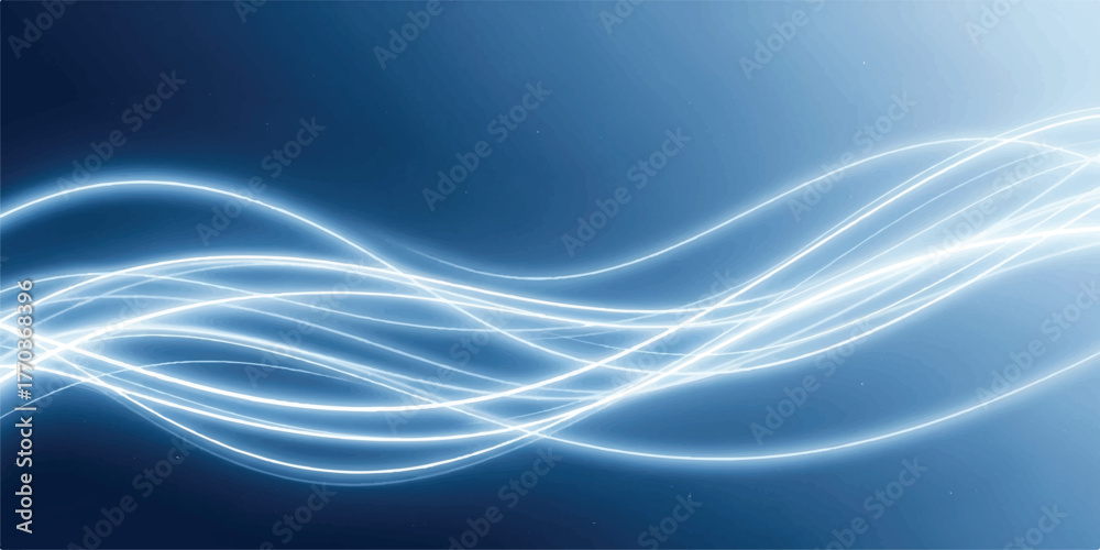 Fototapeta premium Abstract blue light streaks background flowing energy waves suitable for technology or futuristic concepts