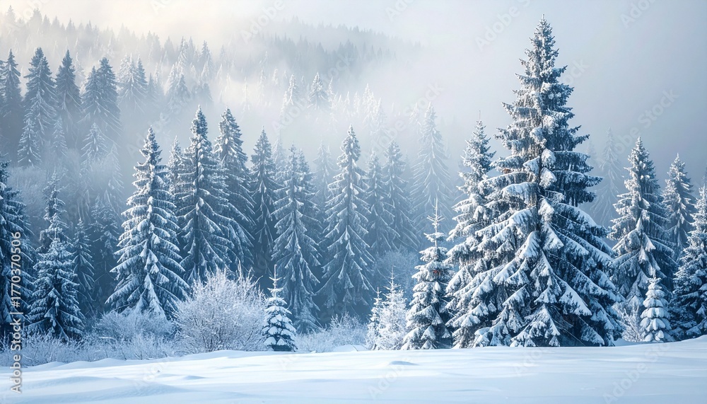 Naklejka premium snow covered trees