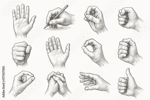 Strokes detailed drawn icon shading art hand ink set vector pencil sketch