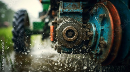 Agricultural machinery in water