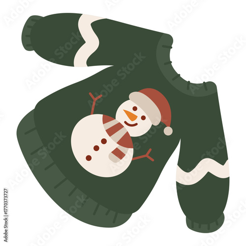 A Snowman Green Ugly Sweater