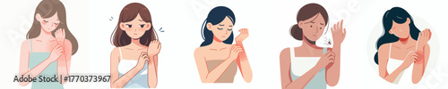 vector of a woman gesture scratching an itchy allergy