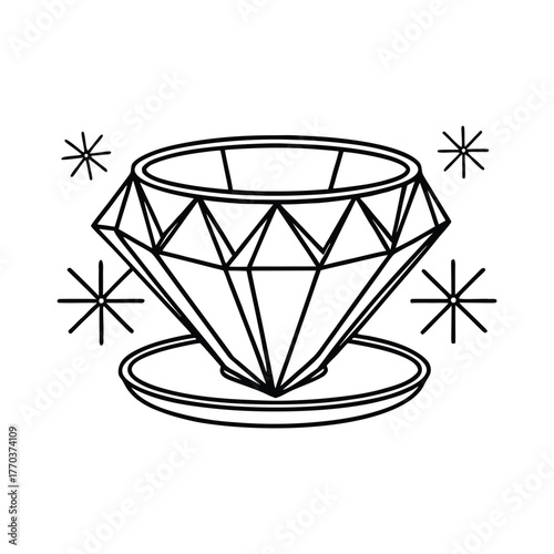 Diamond encrusted cup soft glow