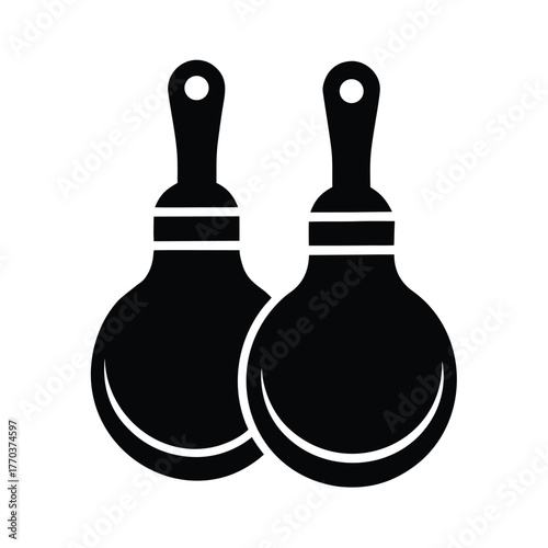 Flat Vector Icon of Castanets